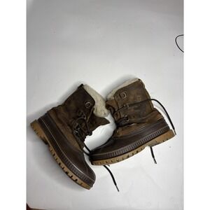 Sorel Kaufman Steel Shank Men's 7 Rubber Suede Brown Winter Snow Boots Canada